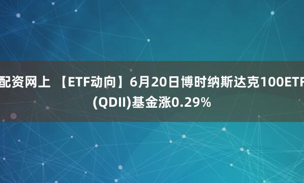 配资网上 【ETF动向】6月20日博时纳斯达克100ETF(QDII)基金涨0.29%