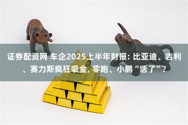 证劵配资网 车企2025上半年财报: 比亚迪、吉利、赛力斯疯狂吸金, 零跑、小鹏“活了”?